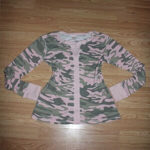 Pink and Green Camouflage Long Sleeve Tee